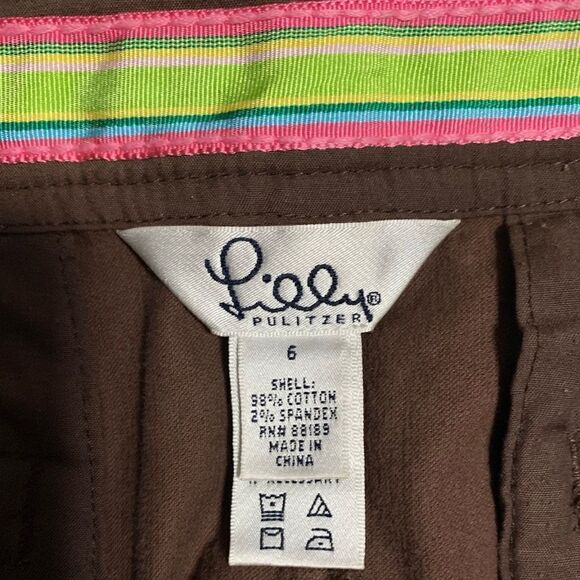 Lilly Pulitzer Brown Corduroy Skirt Sz 6 - Picture 3 of 4